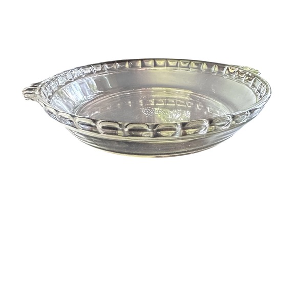 Vintage Pyrex No. 229 9.5" Clear Glass Pie Plate Fluted Edge USA - Picture 1 of 7